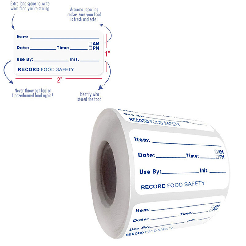 Food Storage Labels - 500 قطعة/لفة، ملصقات للمطبخ، ذاتية اللصق،