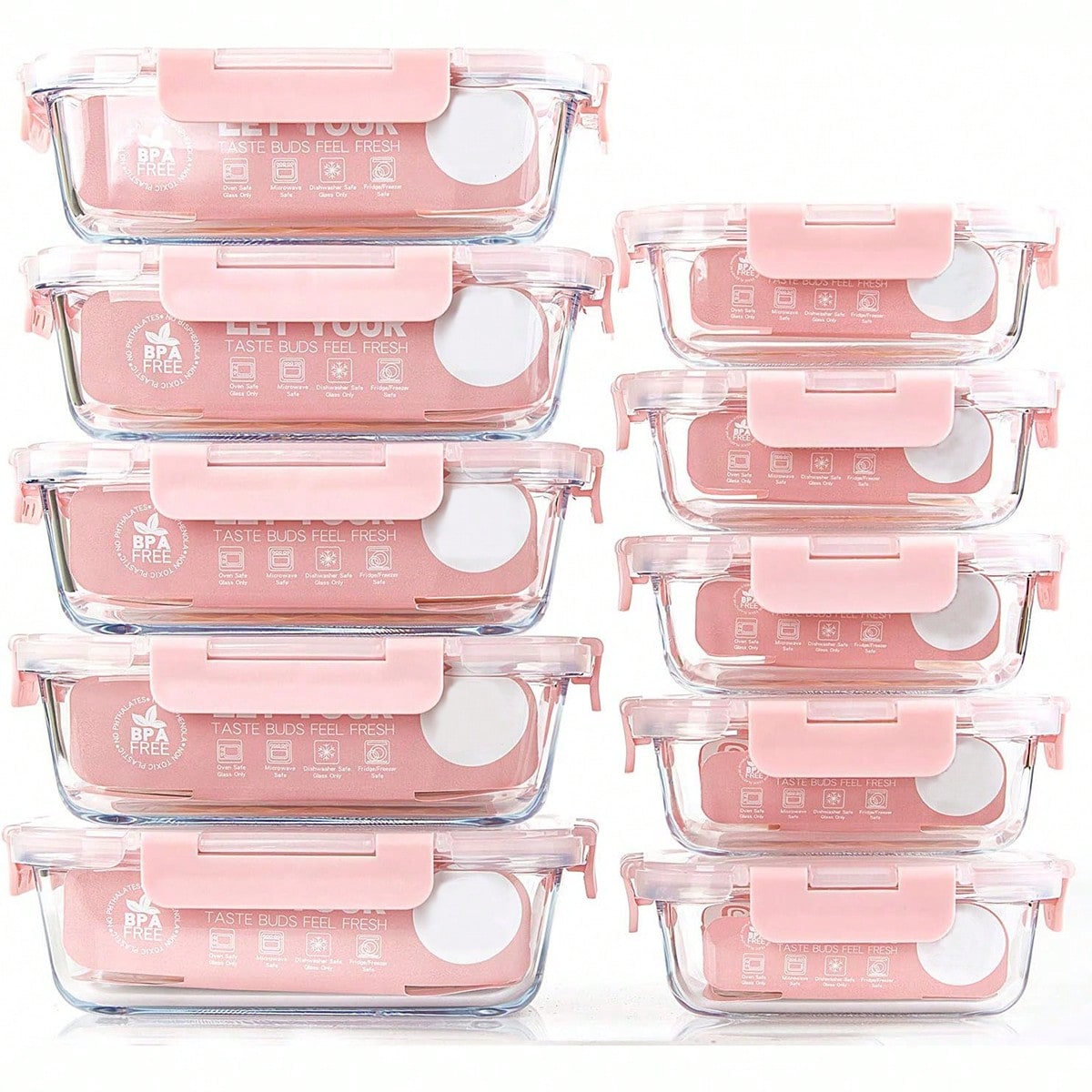 عبوة من 10 علب زجاجية لحفظ الط - مراجعة Food Storage Oven Safe وسعره