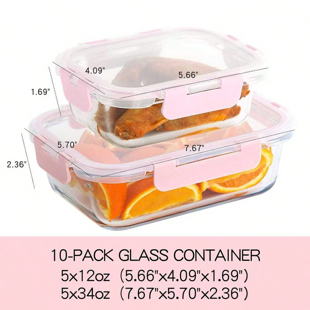 عبوة من 10 علب زجاجية لحفظ الط - مراجعة Food Storage Oven Safe وسعره