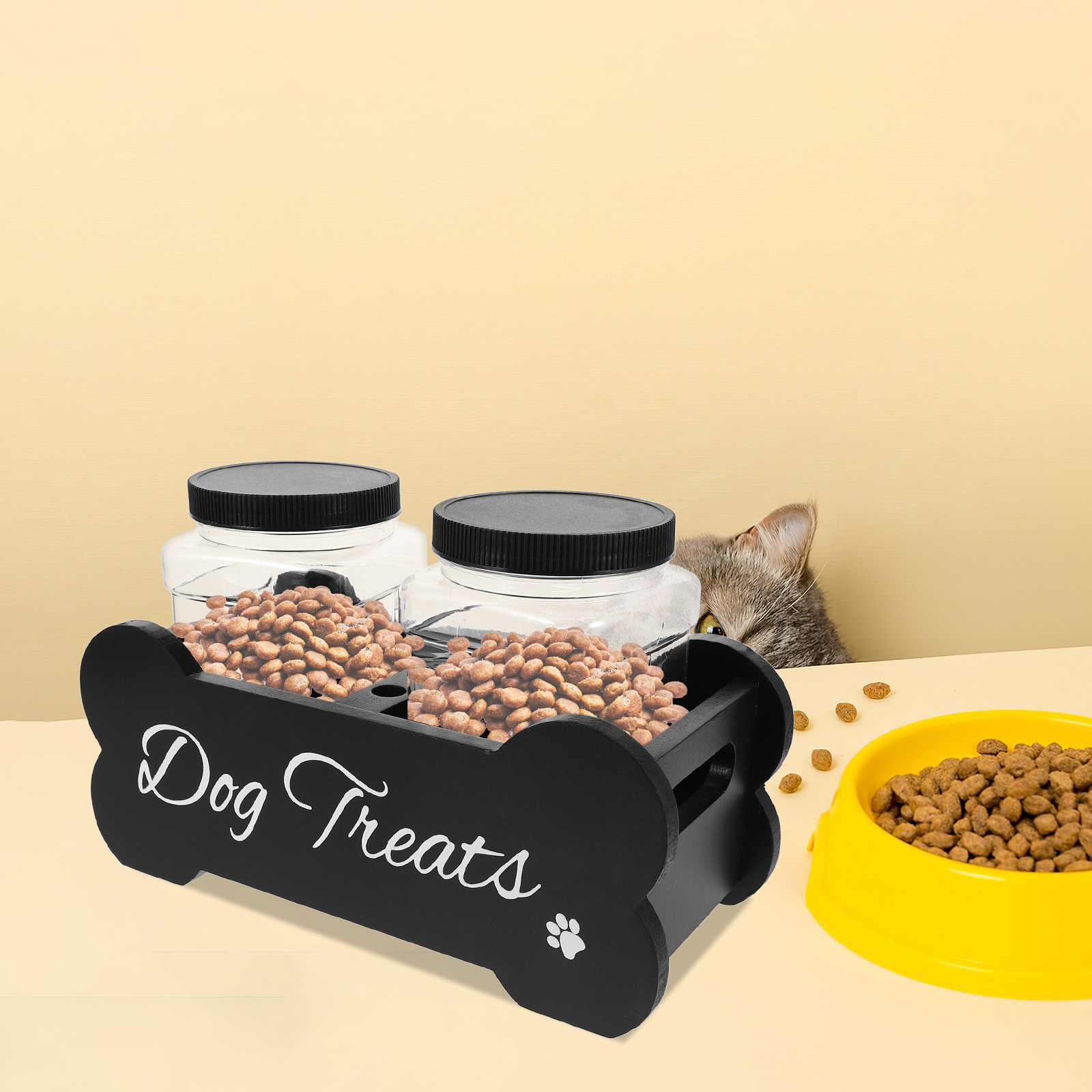 علبة خشبية لحفظ مكافآت الكلاب  - مراجعة Food Storage With Dividers وسعره